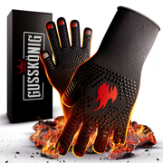 Grillhandschuhe hitzebeständig bis 800 Grad (M) - feuerfeste Handschuhe aus Aramid - Grillhandschuh Kochhandschuhe für Indoor&Outdoor Kochen