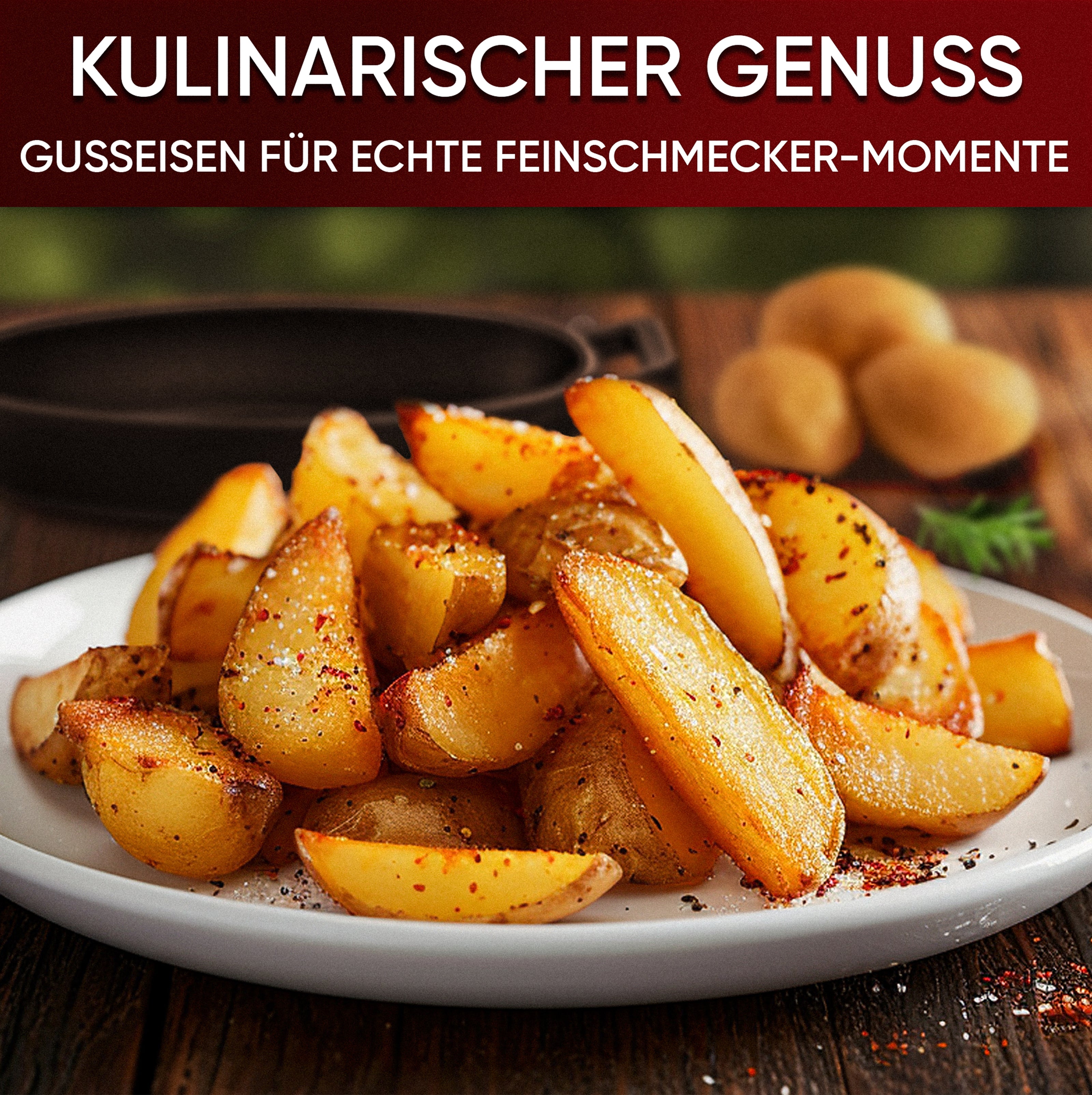 Eingebrannte oval Mini Gusseisen-pfanne 6x Ø 11.7cm– inkl. Pflegepaste + Rezeptbuch + Gebrauchsanweisung