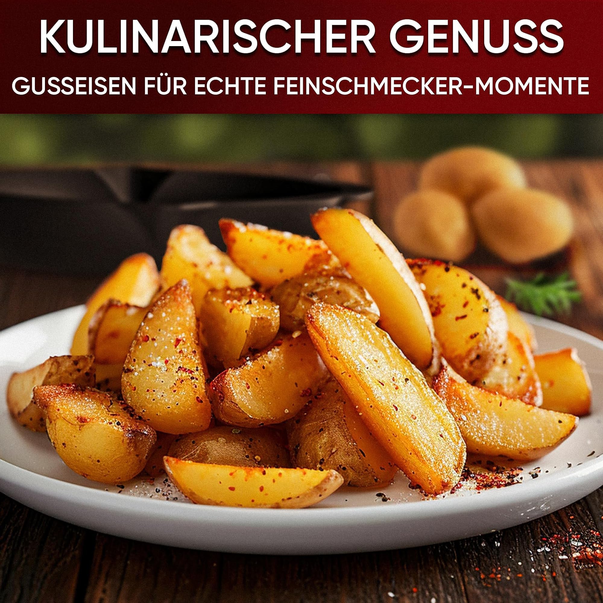 Eingebrannte Mini Gusseisen-Bratpfanne 6x Ø 13,7cm– inkl. Pflegepaste + Rezeptbuch + Gebrauchsanweisung