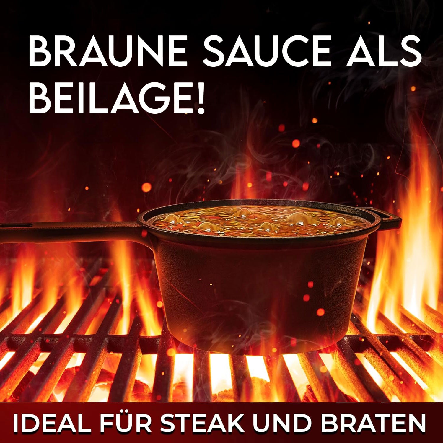 Eingebrannter Holz-Set 11-teilig – Dutch Oven in Holzbox mit Bratpfanne + robustem Saucentopf + Grillplatte + Untersetzer + 2in1 Deckelheber + Ringreiniger + Griffschutz – inkl. Pflegepaste + Rezeptbuch + Gebrauchsanweisung